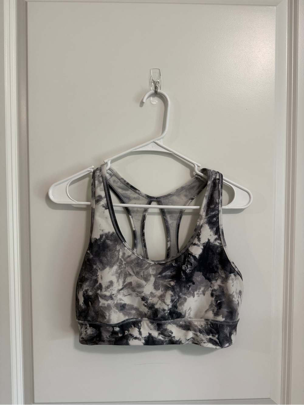 Black & White Tie-Dye Sports Bra